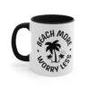 Beach More Worry Less Accent Coffee Mug, 11oz - Image 4