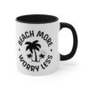 Beach More Worry Less Accent Coffee Mug, 11oz - Image 5
