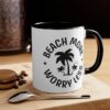 Beach More Worry Less Accent Coffee Mug, 11oz - Image 6