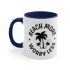 Beach More Worry Less Accent Coffee Mug, 11oz - Image 7