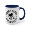 Beach More Worry Less Accent Coffee Mug, 11oz - Image 8