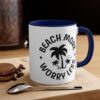 Beach More Worry Less Accent Coffee Mug, 11oz - Image 9