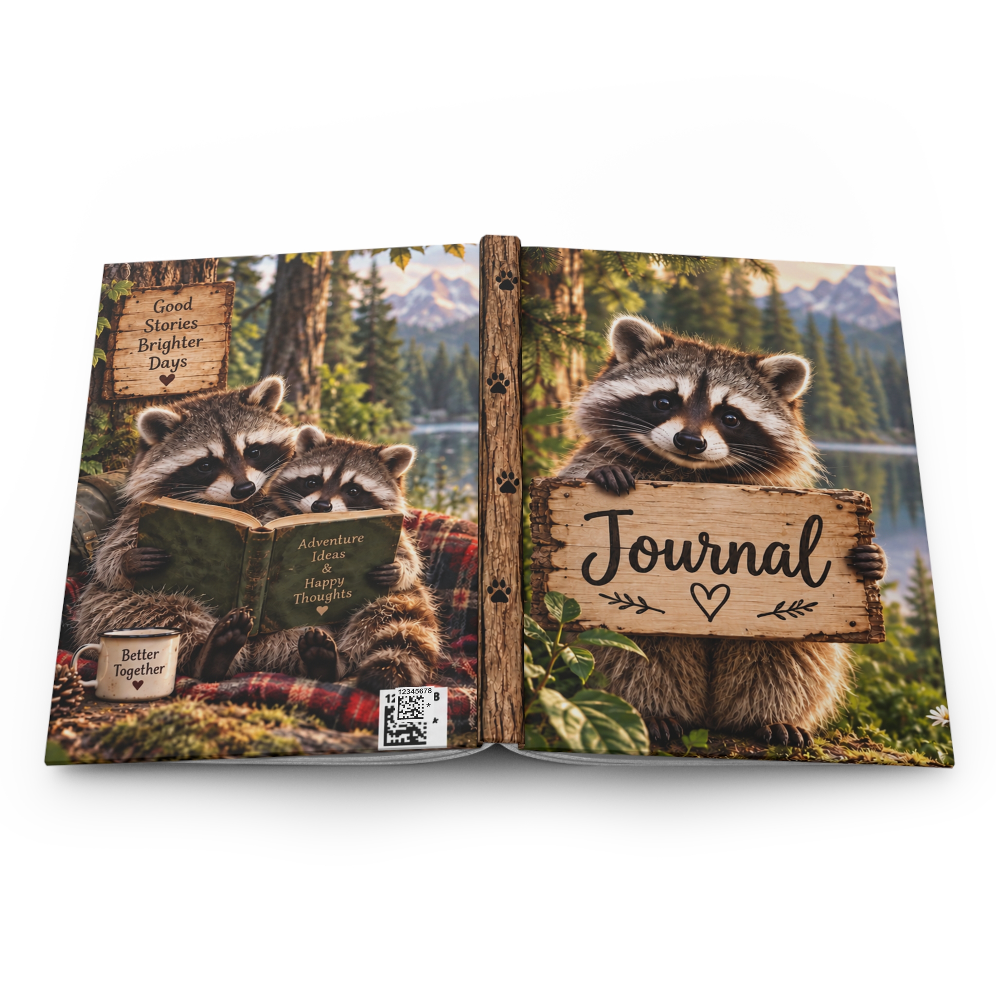 Cute Raccoon Holding Journal Hardcover Journal | Lined Notebook - Image 6